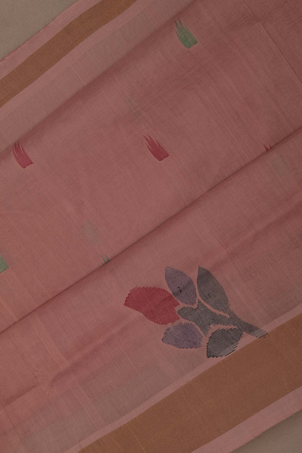 Image of Uppada Cotton Peach Saree